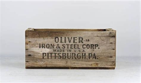 oliver iron and steel vimtage wood box|Vintage OLIVER IRON & STEEL Corp Antique Wood Shipping .